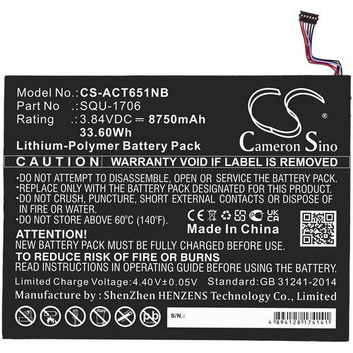 Acer Chromebook Tab 10 Battery