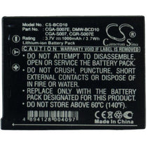 Panasonic Lumix DMC-TZ4K Battery