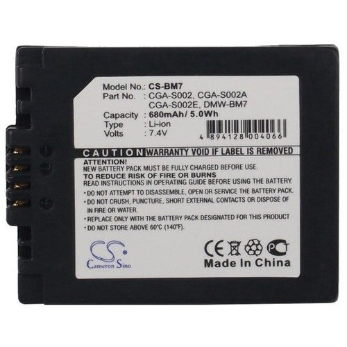 Panasonic CGA-S002E/1B Battery