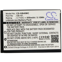 GE E1250TW Battery