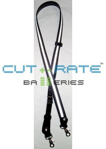 Reflective Leather Shoulder Strap with Leather Microphone Loop