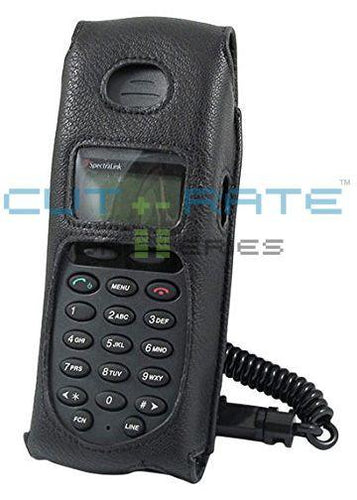 Alcatel BPX100 Vinyl Holster (Open Face Design) with Metal Hinge Clip and Coil Lanyard