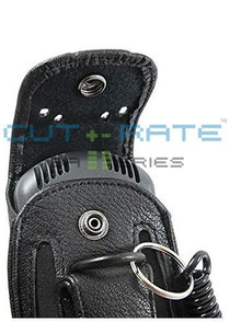 PTO601 Vinyl Holster (Open Face Design) with Metal Hinge Clip and Coil Lanyard