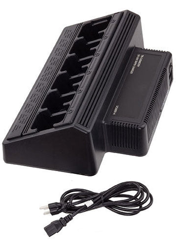 Harris PC8LGS Charger – 6-Bay Rapid Charger (Built-In Power Supply)