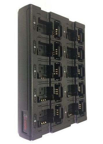 Motorola NTN9815AR Charger – 10-Dual Bay Charger (Charges 10 Radios & 10 Batteries, Rapid Desk Base)